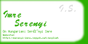 imre serenyi business card